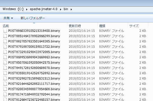 バイナリ電文ファイル