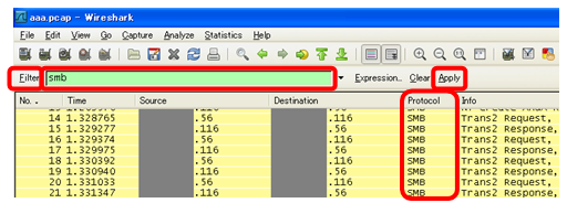 [フィルタ ツール バー]