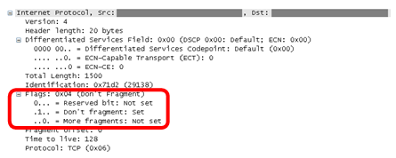 SMBのIPパケットに付与されているDFビット