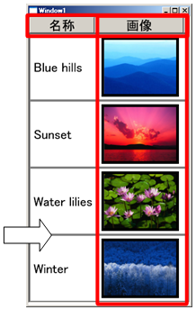 ヘッダの追加（グリッド系コントロール）